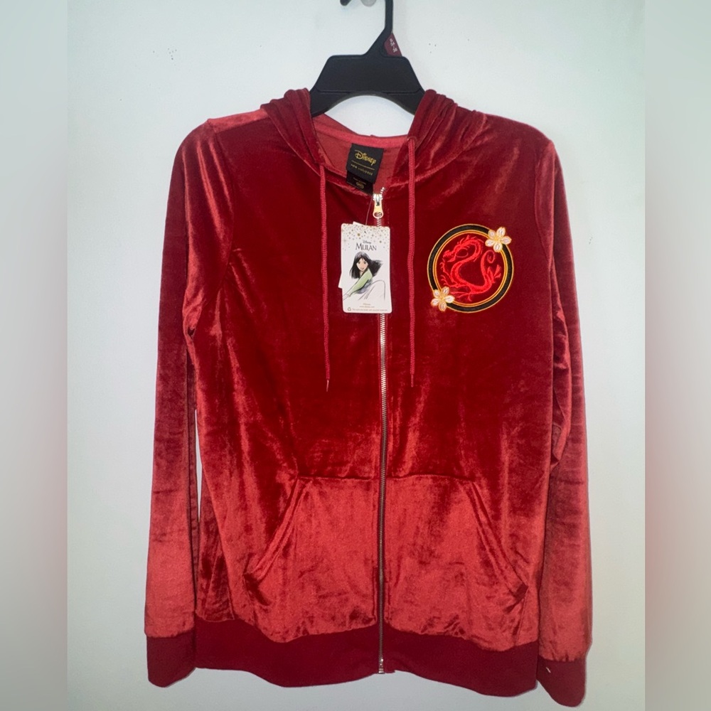 Disney Red Velvet Jacket with Embroidered Dragon
